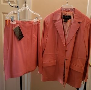 Leather jacket and skirt, never worn!